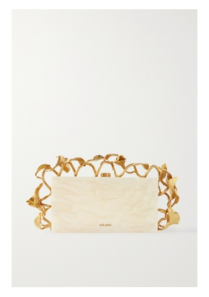 Cult Gaia - Fana Marbled Acrylic And Gold-tone Clutch - Ivory - One size