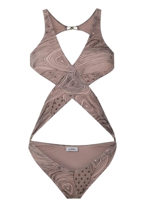 Amir Slama crisscross straps swimsuit - Neutrals