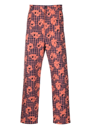 Henrik Vibskov floral-print slim-cut trousers - Orange