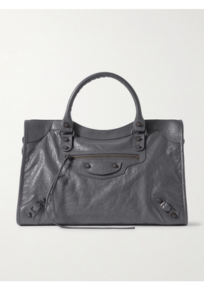 Balenciaga - Le City Medium Textured-leather Tote - Gray - One size