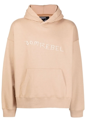 DOMREBEL Caveman embroidered cotton hoodie - Brown