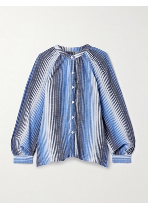 lemlem - Mita Striped Cotton-gauze Blouse - Blue - x small,small,medium,large