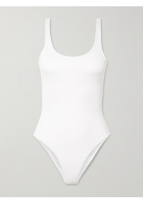 TOTEME - Ribbed Pointelle-knit Recycled Swimsuit - White - x small,small,medium,large,x large