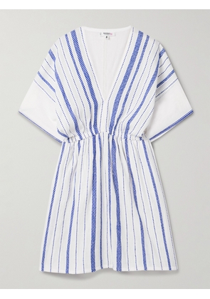 lemlem - Alem Striped Cotton-blend Voile Mini Dress - White - x small,small,medium,large