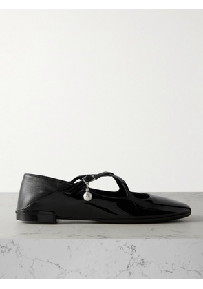 Jimmy Choo - Eleri Collapsible-heel Embellished Patent-leather Ballet Flats - Black - IT36,IT36.5,IT37,IT37.5,IT38,IT38.5,IT39,IT39.5,IT40,IT40.5,IT41,IT41.5,IT42