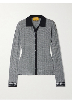 Guest In Residence - Striped Silk And Linen-blend Shirt - Black - x small,small,medium,large,x large