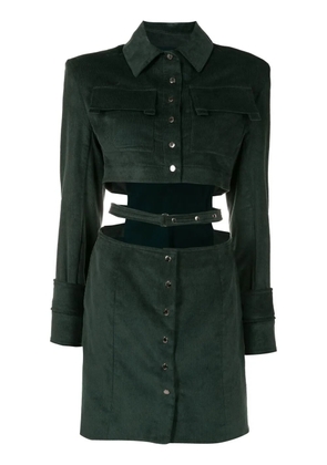 Gloria Coelho corduroy cut-out dress - Green