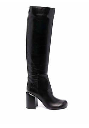 Jil Sander knee-length high-heel leather boots - Black