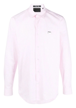 Philipp Plein graphic-print striped shirt - Pink