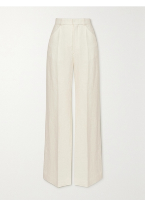 Chloé - Pleated Linen Wide-leg Pants - White - FR 34,FR 36,FR 38,FR 40,FR 42,FR 44,FR 46