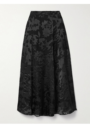 Adam Lippes - Emi Devoré-satin Midi Skirt - Black - US0,US2,US4,US6,US8,US10,US12,US14