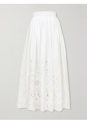 Chloé - Broderie Anglaise Cotton-poplin Skirt - White - FR 34,FR 36,FR 38,FR 40,FR 42,FR 44,FR 46