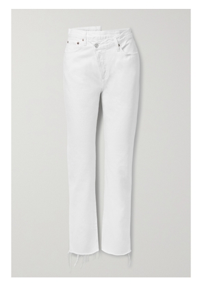 AGOLDE - Criss Cross Frayed Organic High-rise Straight-leg Jeans - White - 23,24,25,26,27,28,29,30,31,32