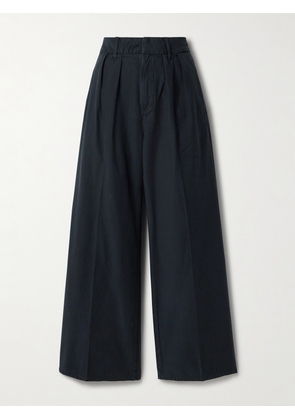 Citizens of Humanity - Petra Pleated Cotton Wide-leg Pants - Blue - 23,24,25,26,27,28,29,30,31,32