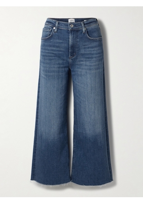 Citizens of Humanity - Lyra Frayed Cropped High-rise Wide-leg Jeans - Blue - 23,24,25,26,27,28,29,30,31,32,33