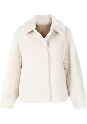 Goen.J dolman sleeves shearling jacket - White