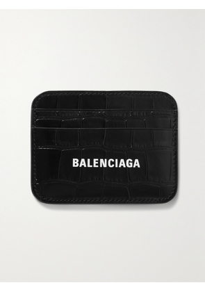 Balenciaga - Cash Printed Croc-effect Leather Cardholder - Black - One size