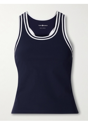 TORY SPORT - Striped Stretch-jersey Tank - Blue - x small,small,medium,large,x large
