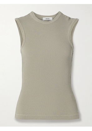AGOLDE - Cassidy Ribbed Stretch Organic Cotton And Lyocell-blend Jersey Tank - Neutrals - x small,small,medium,large,x large