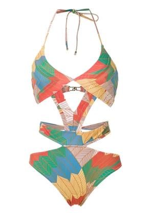 Amir Slama printed cut out swimsuit - Multicolour