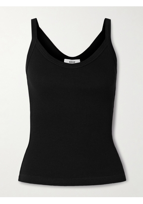 AGOLDE - Jordan Ribbed Stretch-organic Cotton And Tencel™ Lyocell-blend Tank - Black - x small,small,medium,large,x large