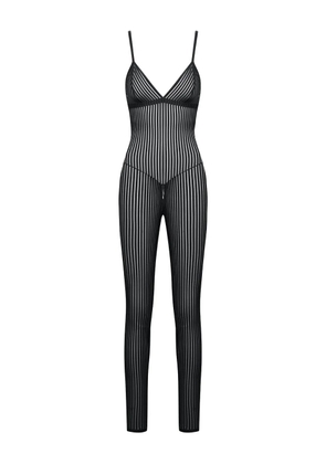 Maison Close striped catsuit - Black