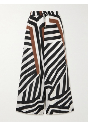 Max Mara - Tropea Striped Silk Crepe De Chine Wide-leg Pants - Brown - UK 2,UK 4,UK 6,UK 8,UK 10,UK 12,UK 14,UK 16,UK 18