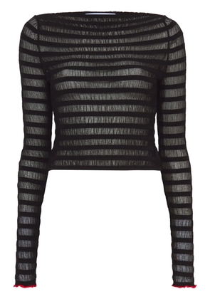 Proenza Schouler White Label striped sheer top - Black