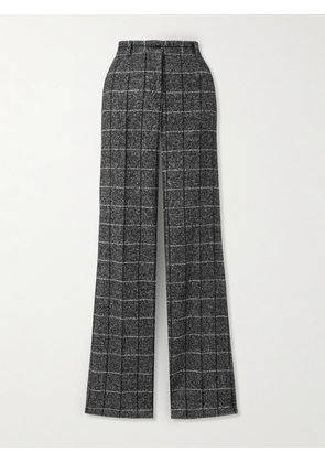 Dolce & Gabbana - Checked Wool-blend Wide-leg Pants - Gray - IT40,IT42,IT44,IT46