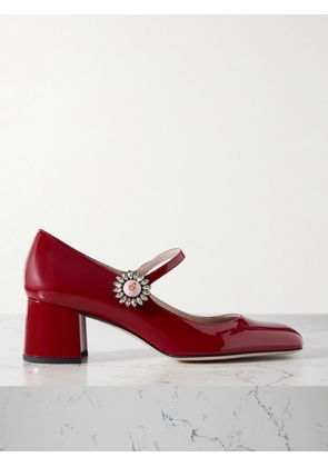 Valentino Garavani - 55 Embellished Patent-leather Mary Jane Pumps - Red - IT36,IT36.5,IT37,IT37.5,IT38,IT38.5,IT39,IT39.5,IT40,IT40.5,IT41,IT41.5,IT42