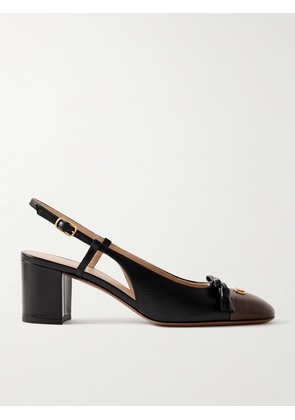 Valentino Garavani - Vlogo 65 Tasseled Two-tone Leather Slingback Pumps - Black - IT36,IT36.5,IT37,IT37.5,IT38,IT38.5,IT39,IT39.5,IT40,IT40.5,IT41,IT41.5,IT42