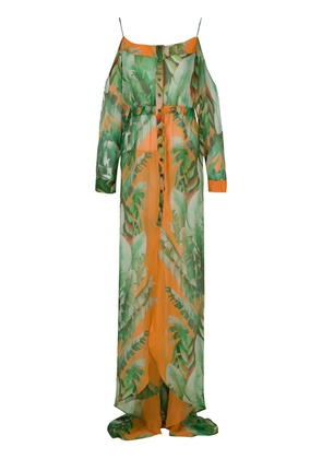 Amir Slama printed maxi silk dress - Green