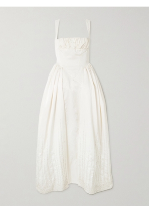 Clio Peppiatt - Sunbeam Paneled Embellished Taffeta Gown - Ivory - x small,medium,large