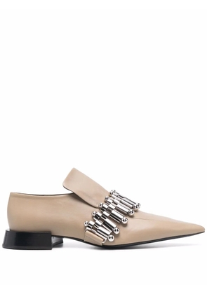 Jil Sander pointed-toe leather loafers - Neutrals