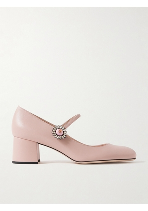 Valentino Garavani - 55 Embellished Leather Mary Jane Pumps - Pink - IT36,IT36.5,IT37,IT37.5,IT38,IT38.5,IT39,IT39.5,IT40,IT40.5,IT41,IT41.5,IT42