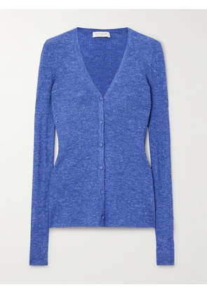 Gabriela Hearst - Aiste Ribbed Cashmere, Silk And Hemp-blend Cardigan - Blue - x small,small,medium,large,x large