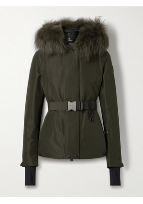 Moncler Grenoble - Laplance Shearling-trimmed Belted Gore-tex Down Jacket - Green - 00,1,2,3,4,5