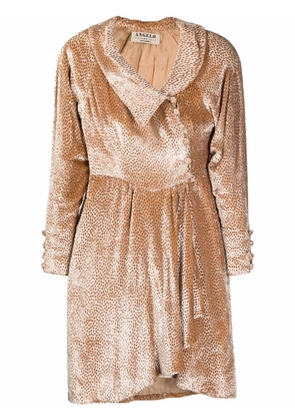A.N.G.E.L.O. Vintage Cult 1980s velvet-textured patterned mini-dress - Neutrals