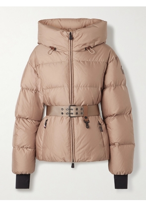 Moncler Grenoble - Nisene Hooded Belted Quilted Ripstop Down Ski Jacket - Rose gold - 00,1,2,3,4,5
