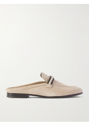 Brunello Cucinelli - Bead-embellished Suede Slippers - Brown - IT36,IT36.5,IT37,IT37.5,IT38,IT38.5,IT39,IT39.5,IT40,IT40.5,IT41