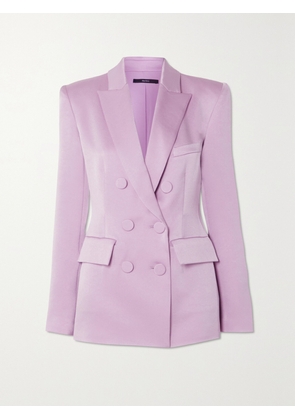 Alex Perry - Arlington Double-breasted Satin-crepe Blazer - Purple - UK 6,UK 8,UK 10,UK 12,UK 14,UK 16,UK 18,UK 20