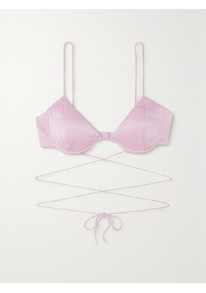 Alex Perry - Holt Satin-crepe Bralette - Purple - UK 6,UK 8,UK 10,UK 12,UK 14,UK 16,UK 18