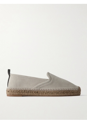Brunello Cucinelli - Bead-embellished Suede Espadrilles - Gray - IT36,IT37,IT38,IT39,IT40,IT41