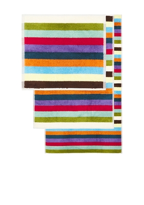 Dusen Dusen Set Of 3 Hummingbird Towels in Cream,Green.