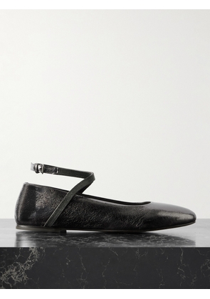 Brunello Cucinelli - Bead-embellished Metallic Textured-leather Ballet Flats - IT37,IT37.5,IT38,IT38.5,IT39,IT39.5,IT40,IT40.5,IT41