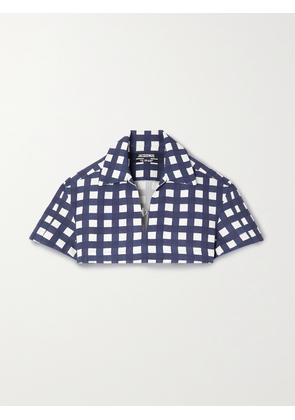 Jacquemus - Bebi Cropped Checked Canvas Top - Blue - FR 34,FR 36,FR 38,FR 40,FR 42,FR 44