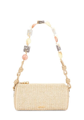 Cult Gaia Zozina Shoulder Bag in Tan.