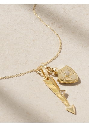 FoundRae - Arrow Miniature + Per Aspera Ad Astra - Dream 18-karat Gold Diamond Necklace - One size
