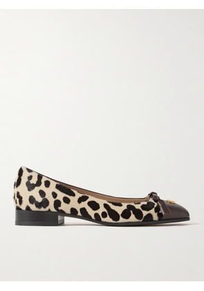 Valentino Garavani - Ballerina Leather-trimmed Leopard-print Calf Hair Flats - Animal print - IT35,IT35.5,IT36,IT36.5,IT37,IT37.5,IT38,IT38.5,IT39,IT39.5,IT40,IT40.5,IT41,IT41.5,IT42