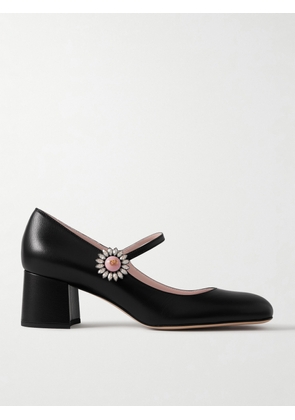 Valentino Garavani - 55 Embellished Leather Mary Jane Pumps - Black - IT36,IT36.5,IT37,IT37.5,IT38,IT38.5,IT39,IT39.5,IT40,IT40.5,IT41,IT41.5,IT42